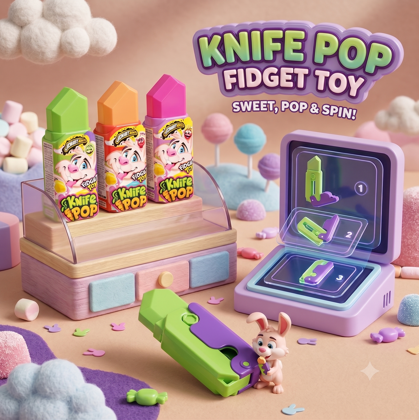Knife Pop Fidget Toy Johny Bee gr.10 pz.18