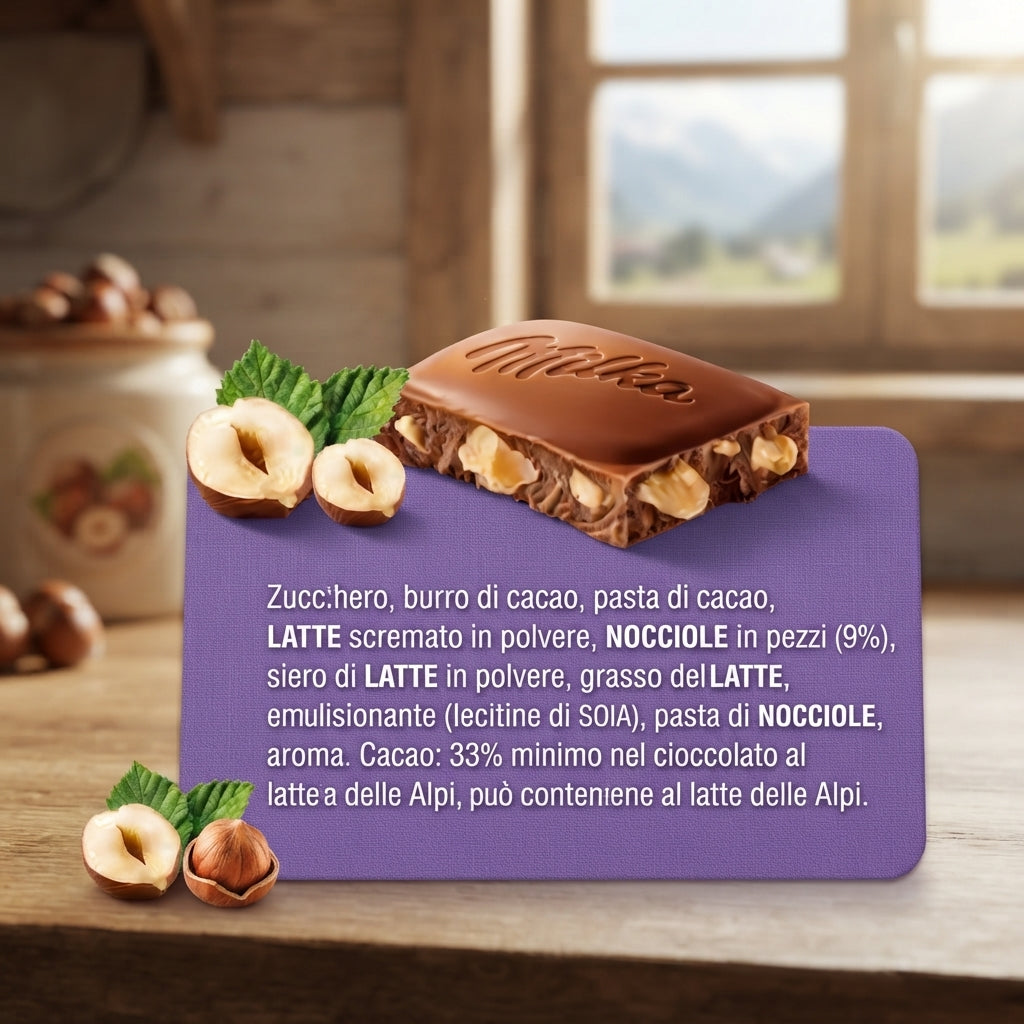 MILKA TAVOLETTE NOCCIOLA SPEZZATA gr.90